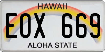 HI license plate EOX669