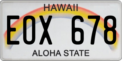 HI license plate EOX678