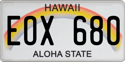 HI license plate EOX680