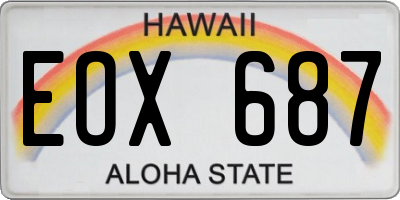 HI license plate EOX687