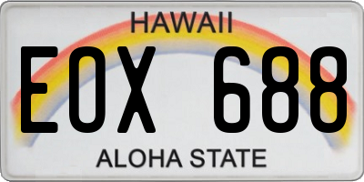 HI license plate EOX688