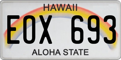 HI license plate EOX693