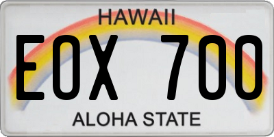 HI license plate EOX700
