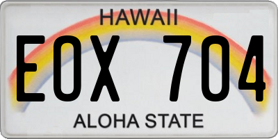 HI license plate EOX704