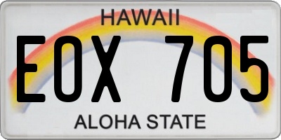 HI license plate EOX705