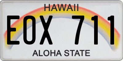 HI license plate EOX711