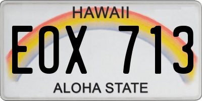 HI license plate EOX713