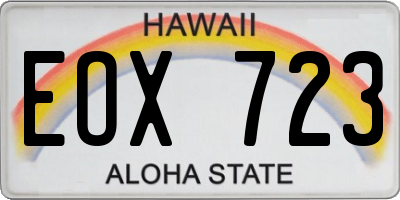 HI license plate EOX723