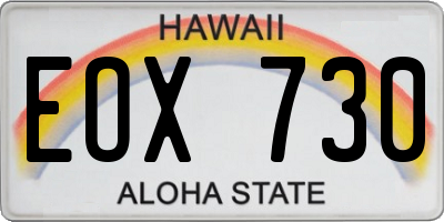 HI license plate EOX730