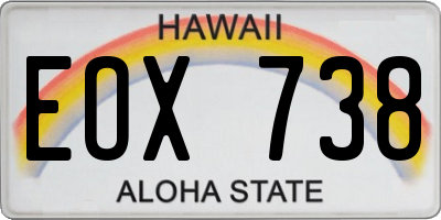 HI license plate EOX738