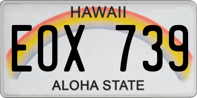 HI license plate EOX739