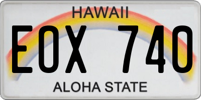 HI license plate EOX740