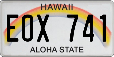 HI license plate EOX741
