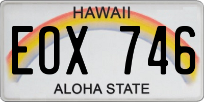 HI license plate EOX746
