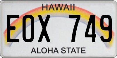 HI license plate EOX749