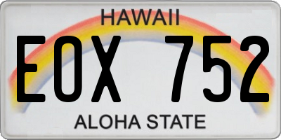 HI license plate EOX752
