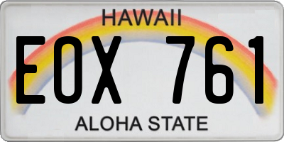 HI license plate EOX761