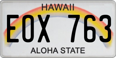 HI license plate EOX763