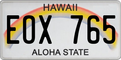 HI license plate EOX765