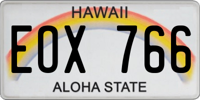 HI license plate EOX766