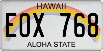 HI license plate EOX768