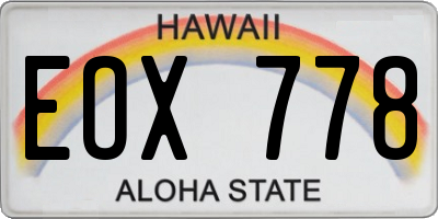 HI license plate EOX778