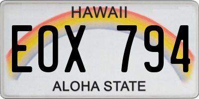 HI license plate EOX794
