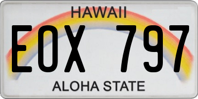 HI license plate EOX797