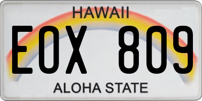 HI license plate EOX809
