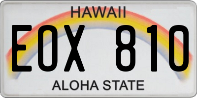 HI license plate EOX810