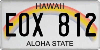 HI license plate EOX812
