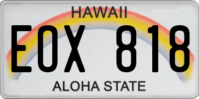HI license plate EOX818
