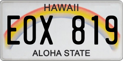 HI license plate EOX819