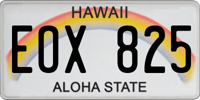 HI license plate EOX825