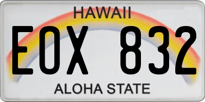 HI license plate EOX832