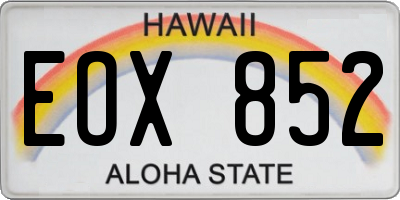 HI license plate EOX852