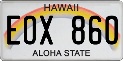 HI license plate EOX860