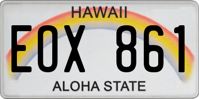 HI license plate EOX861