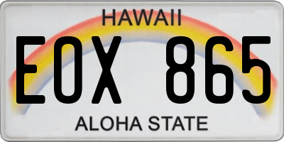 HI license plate EOX865