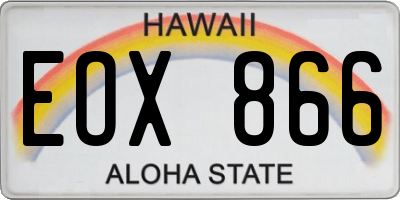 HI license plate EOX866