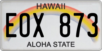 HI license plate EOX873