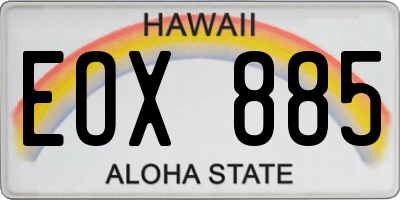 HI license plate EOX885