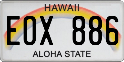 HI license plate EOX886
