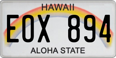 HI license plate EOX894
