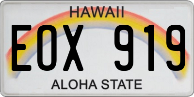 HI license plate EOX919