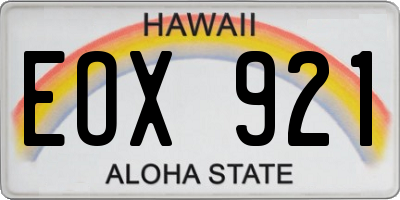 HI license plate EOX921