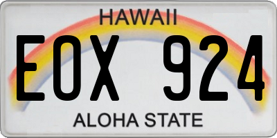 HI license plate EOX924