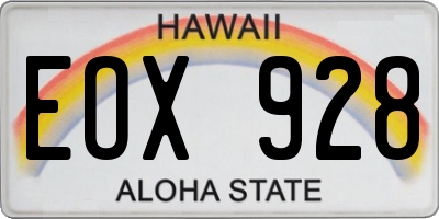 HI license plate EOX928