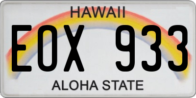 HI license plate EOX933