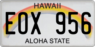 HI license plate EOX956